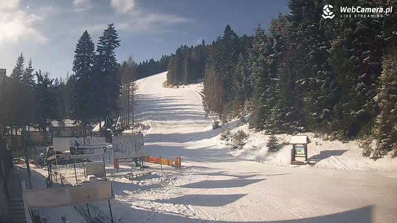 widok na trasy narciarskie Kolei Linowej Tobołów Koninki 
