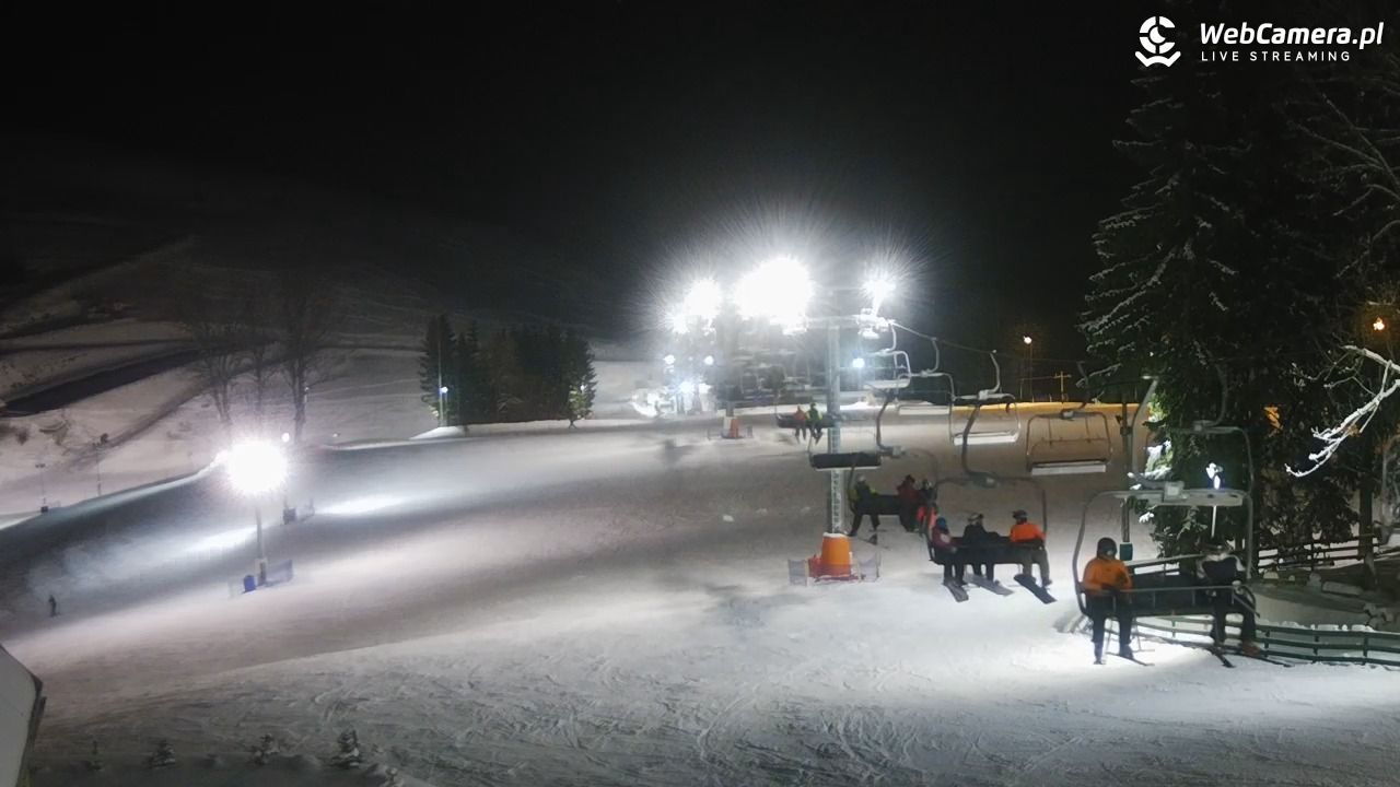 zdjęcie z kamery na kolej krzesełkową w stacji Mieszko w kompleksie Zieleniec Sport Arena 