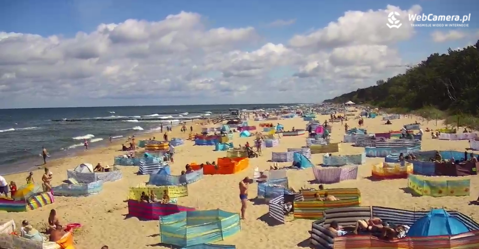 Zdjęcie z kamery na plażę w Pobierowie