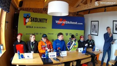 Spotkanie z dziennikarzami podczas testów nart WorldSkiTest Rozpoczęcie konferencji, przedstawienie prelegentów