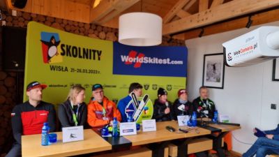 Wisła Skolnity - konferencja prasowa Organizatorzy i uczestnicy WorldSki Test 2023