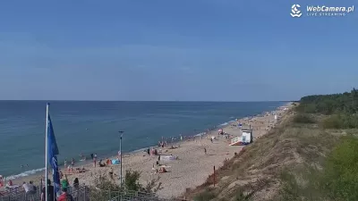 Plazowicze na plazy w Łazach 