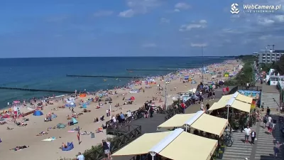 Mieleńska plaża podczas wakacji 