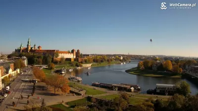 Widok na zakole Wisły w Krakowie