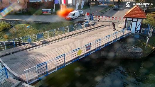Widok z Kamery na Kanał Łuczański i Most Obrotowy w Giżycku