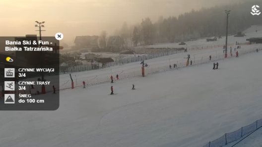 Ujęcia z trzech kamer na ośrodek narciarski Bania Ski&Fun